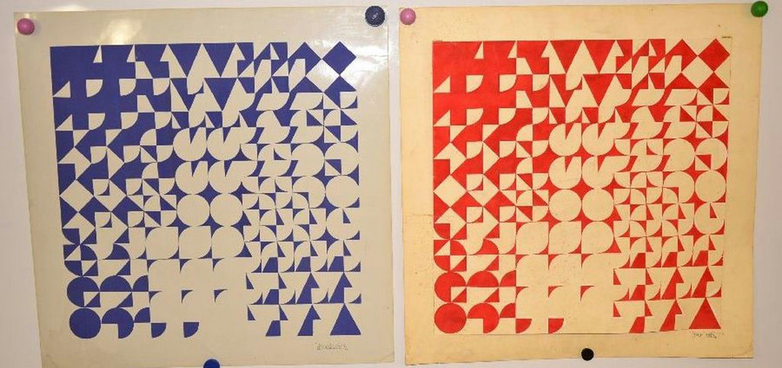 Onbekende kunstenaar: Geometrische composities, 1973 kopen? Bied vanaf 1!