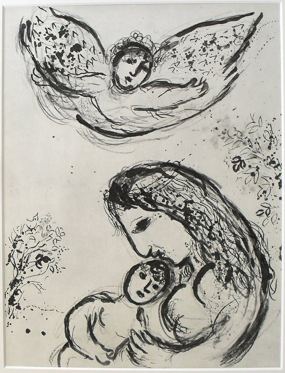 Marc Chagall -AGAR DANS LE DÈSERT - Heliogravure van Draeger Paris 1960  kopen? Bied vanaf 38!