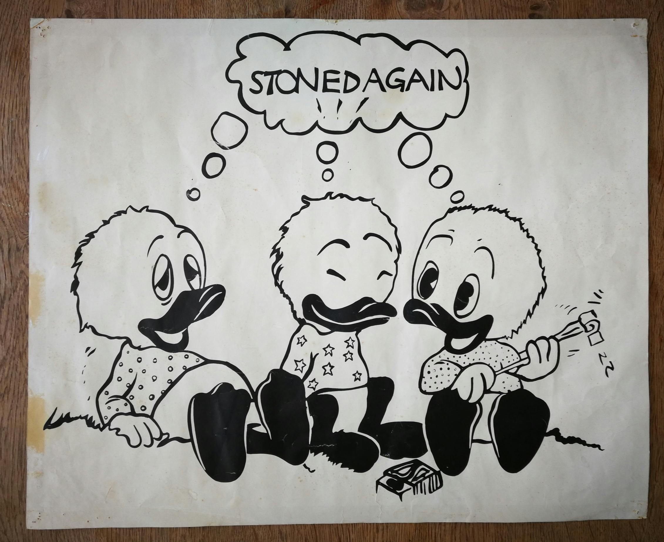 Niet of onleesbaar gesigneerd - Stoned again. Neefjes Donald Duck. kopen? Bied vanaf 1!