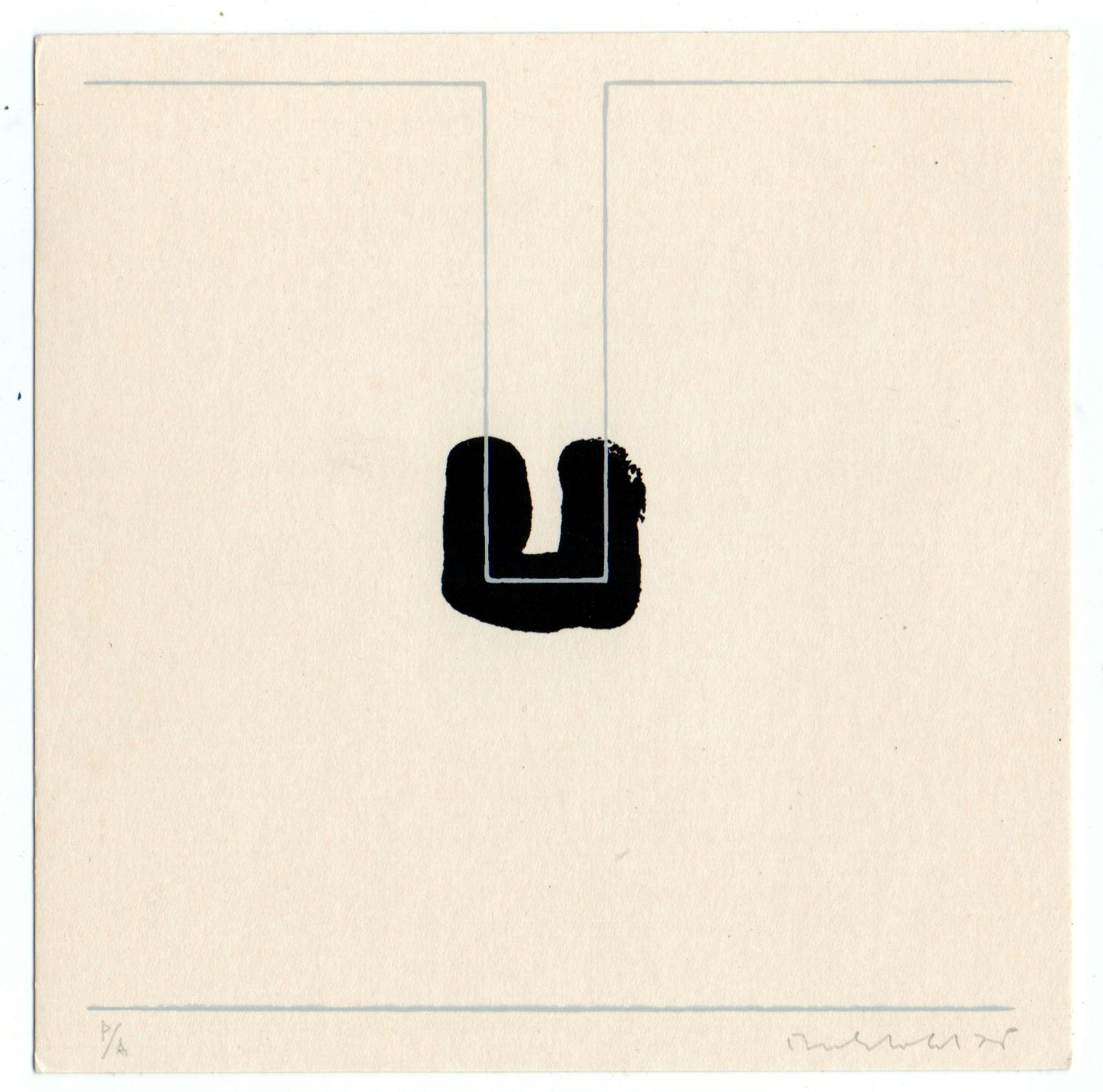 Erwin Bechtold - Zeefdruk - ‘Abstracte compositie’ - handgesigneerd - 1975 kopen? Bied vanaf 30!