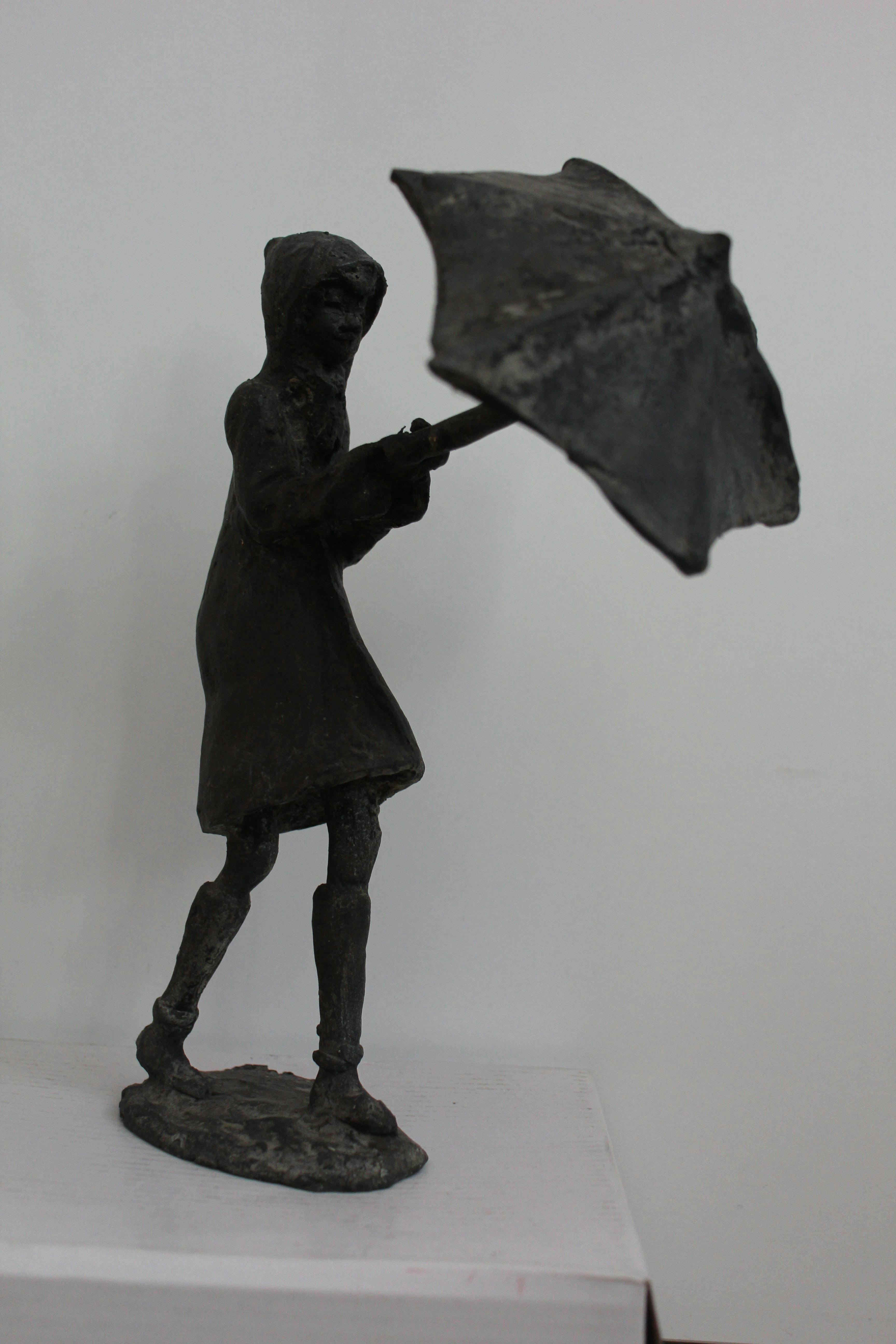 Adri de Waard - beeld: meisje met paraplu kopen? Bied vanaf 350!