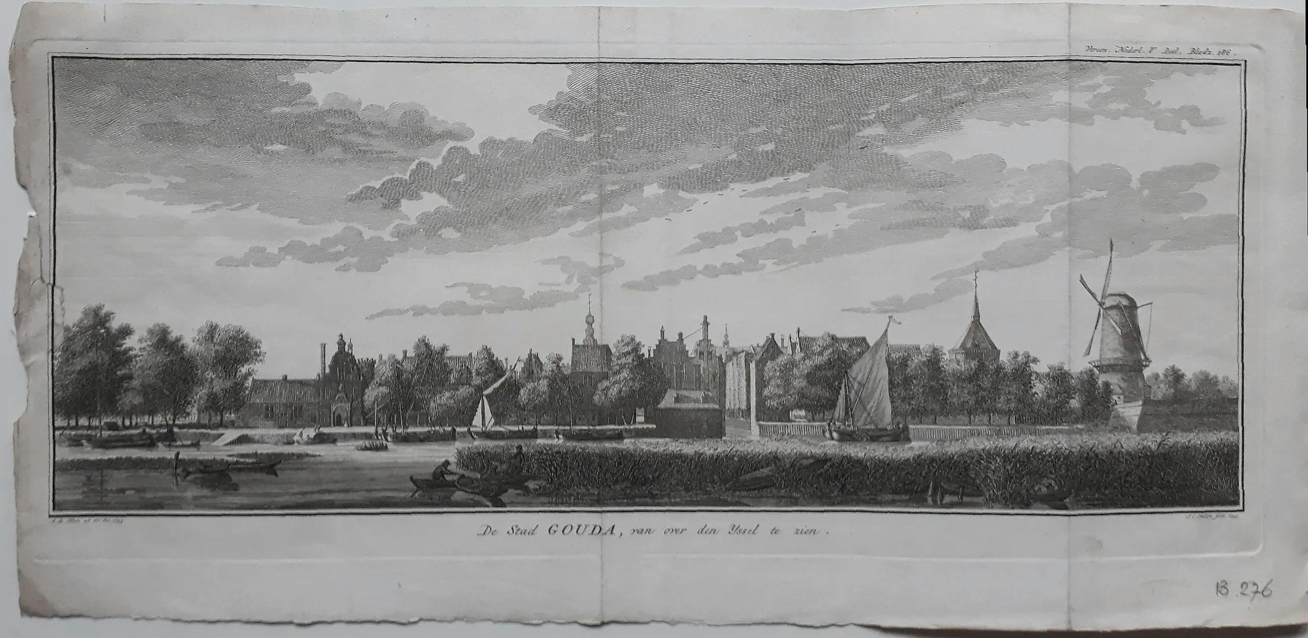 Jan Caspar Philips - De Stad Gouda, van over den IJssel te zien. 1743 kopen? Bied vanaf 30!