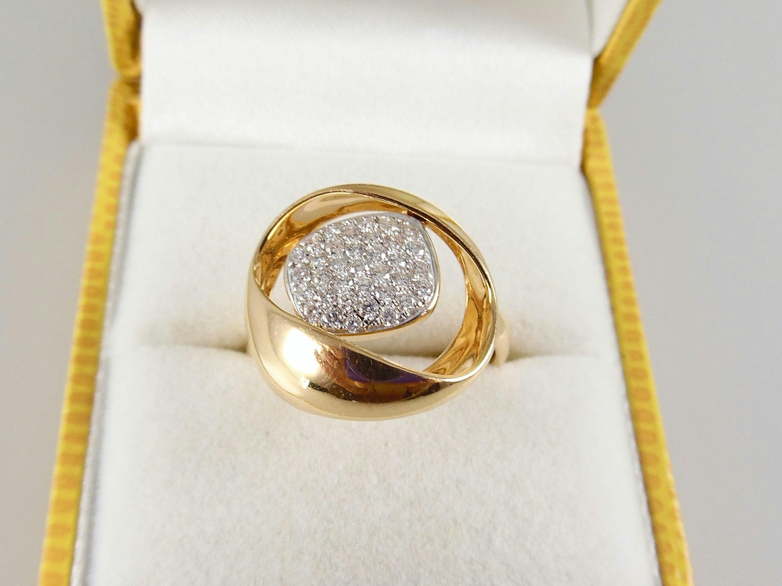 18k roségouden ring met 0.43 ct F-VVS diamanten - ringmaat 17,25 mm (54) kopen? Bied vanaf 450!